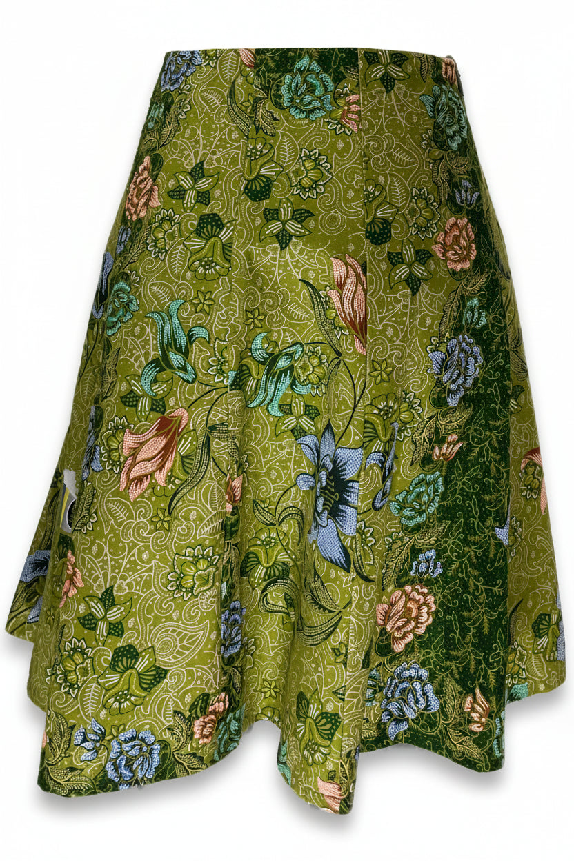 Ladies Batik Skirt LBSS-S-GREEN-A11-1002