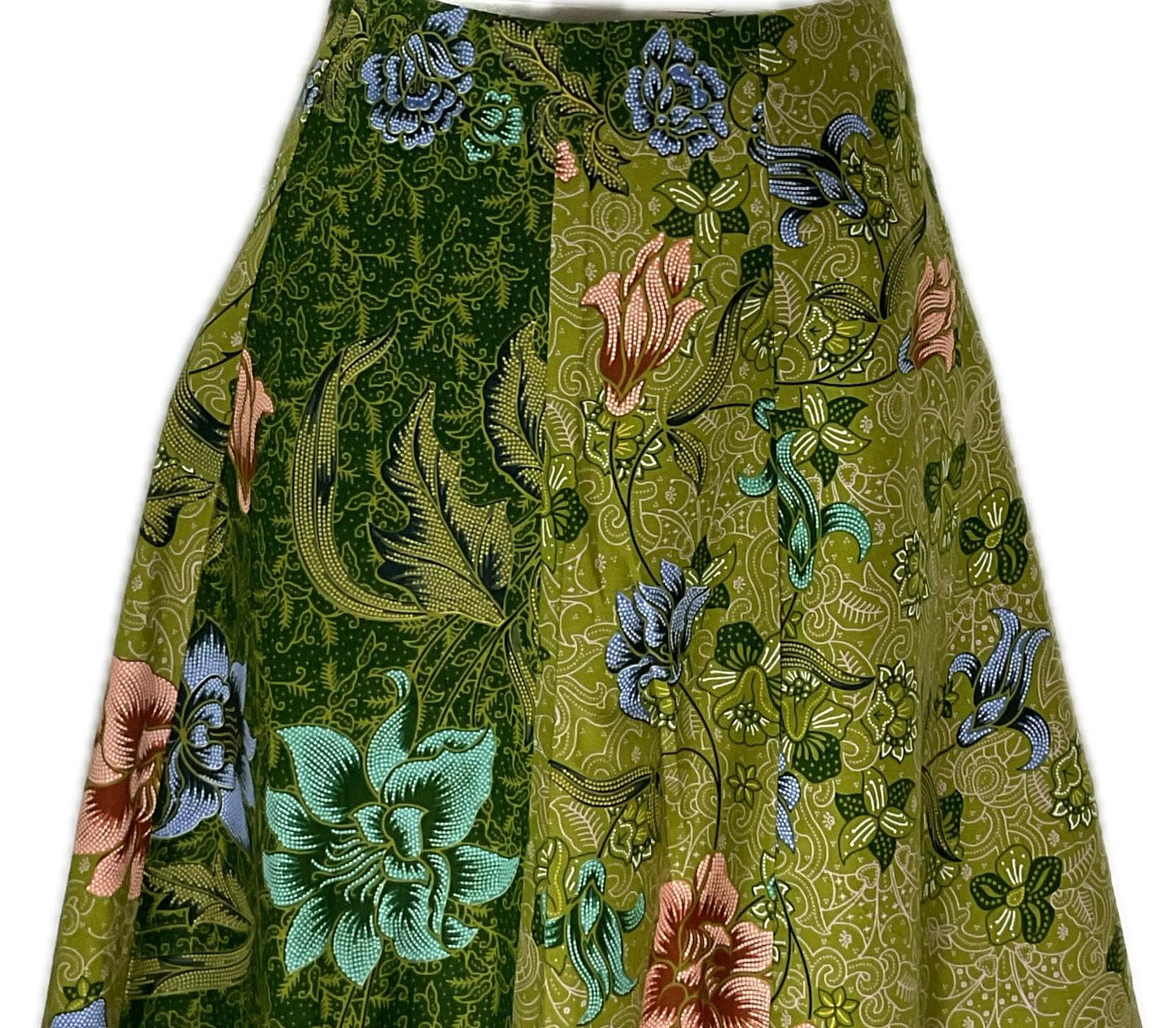 Ladies Batik Skirt LBSS-S-GREEN-A11-1002
