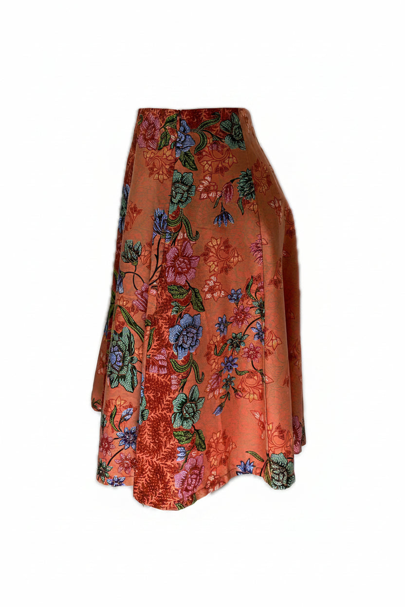Ladies Batik Skirt LBSS-S-ORANGE-A11-1003