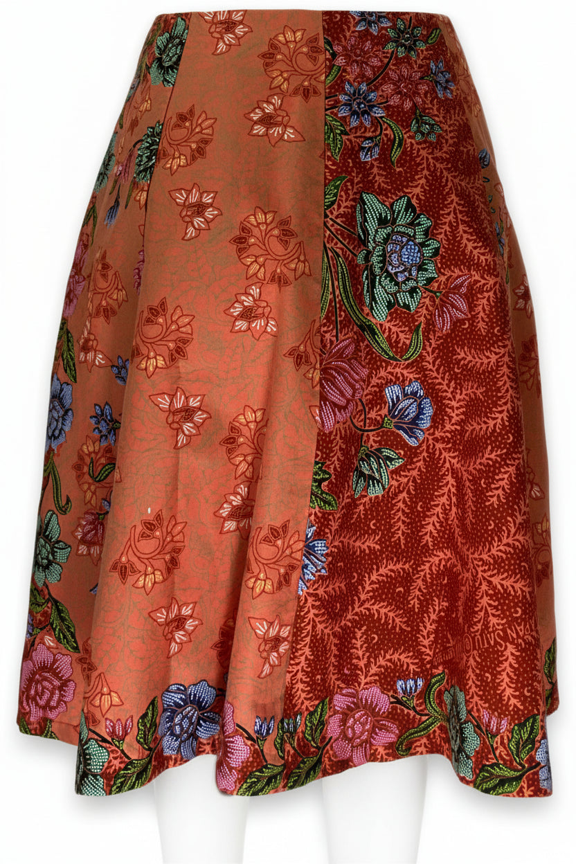 Ladies Batik Skirt LBSS-S-ORANGE-A11-1003