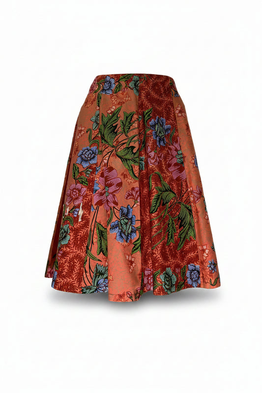 Ladies Batik Skirt LBSS-S-ORANGE-A11-1003