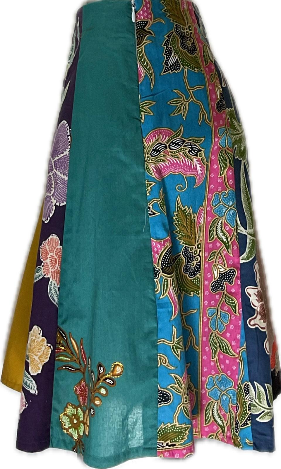 Ladies Batik Skirt LBSS-S-BLUE-A11-1004