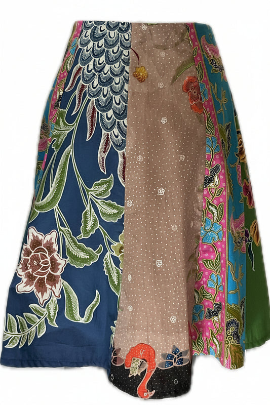 Ladies Batik Skirt LBSS-S-BLUE-A11-1004