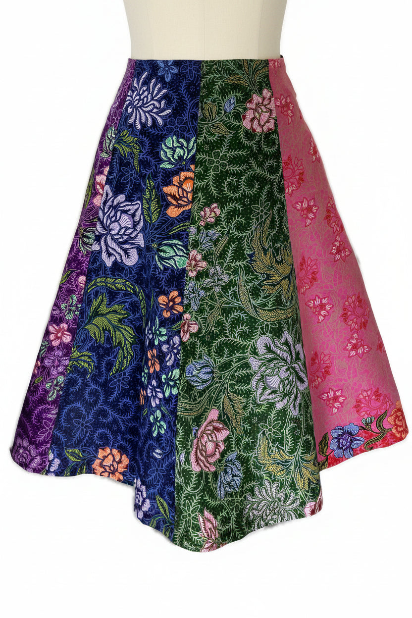 Ladies Batik Skirt LBSS-S-GREEN-A11-1009