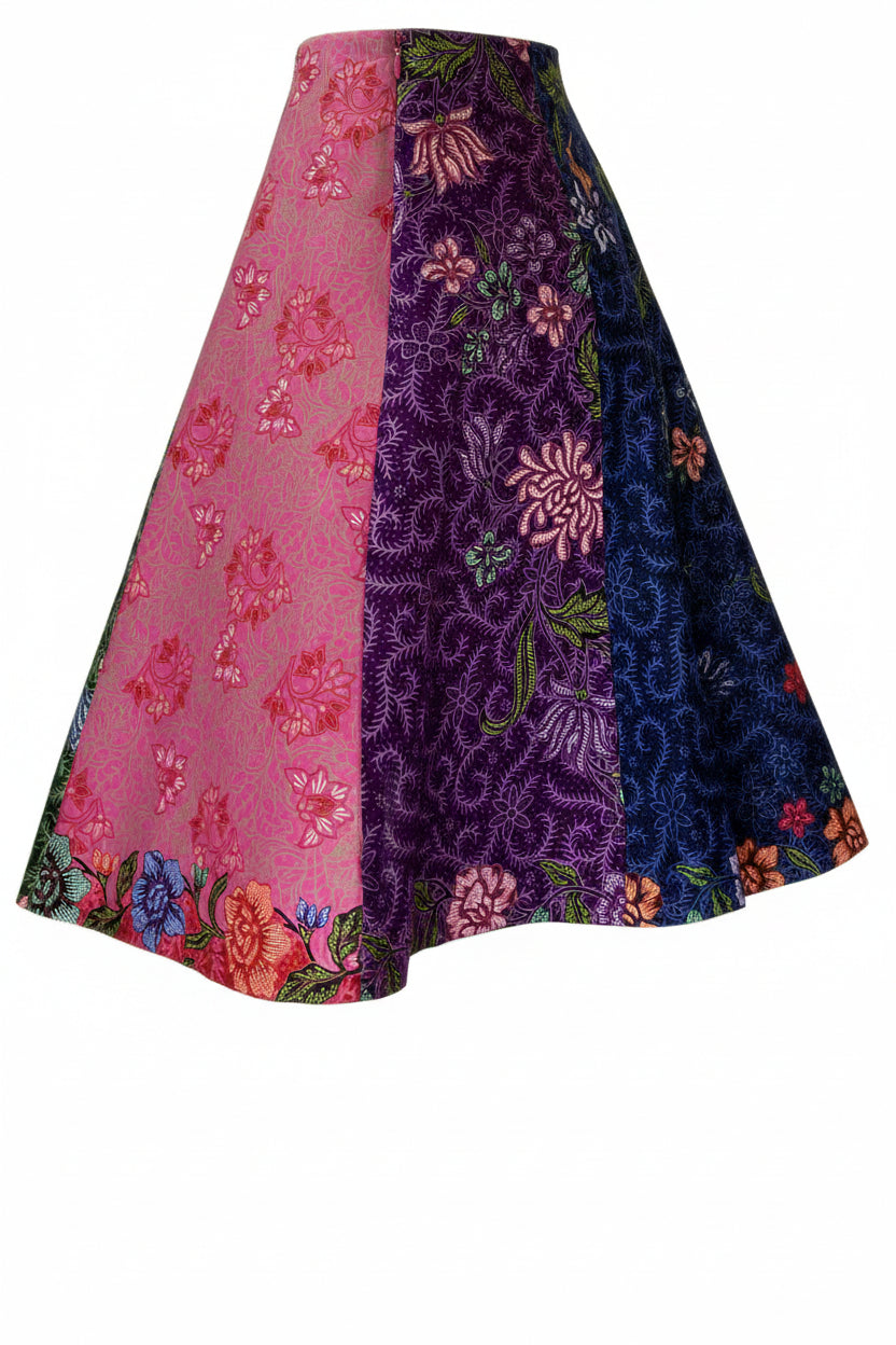 Ladies Batik Skirt LBSS-S-GREEN-A11-1009