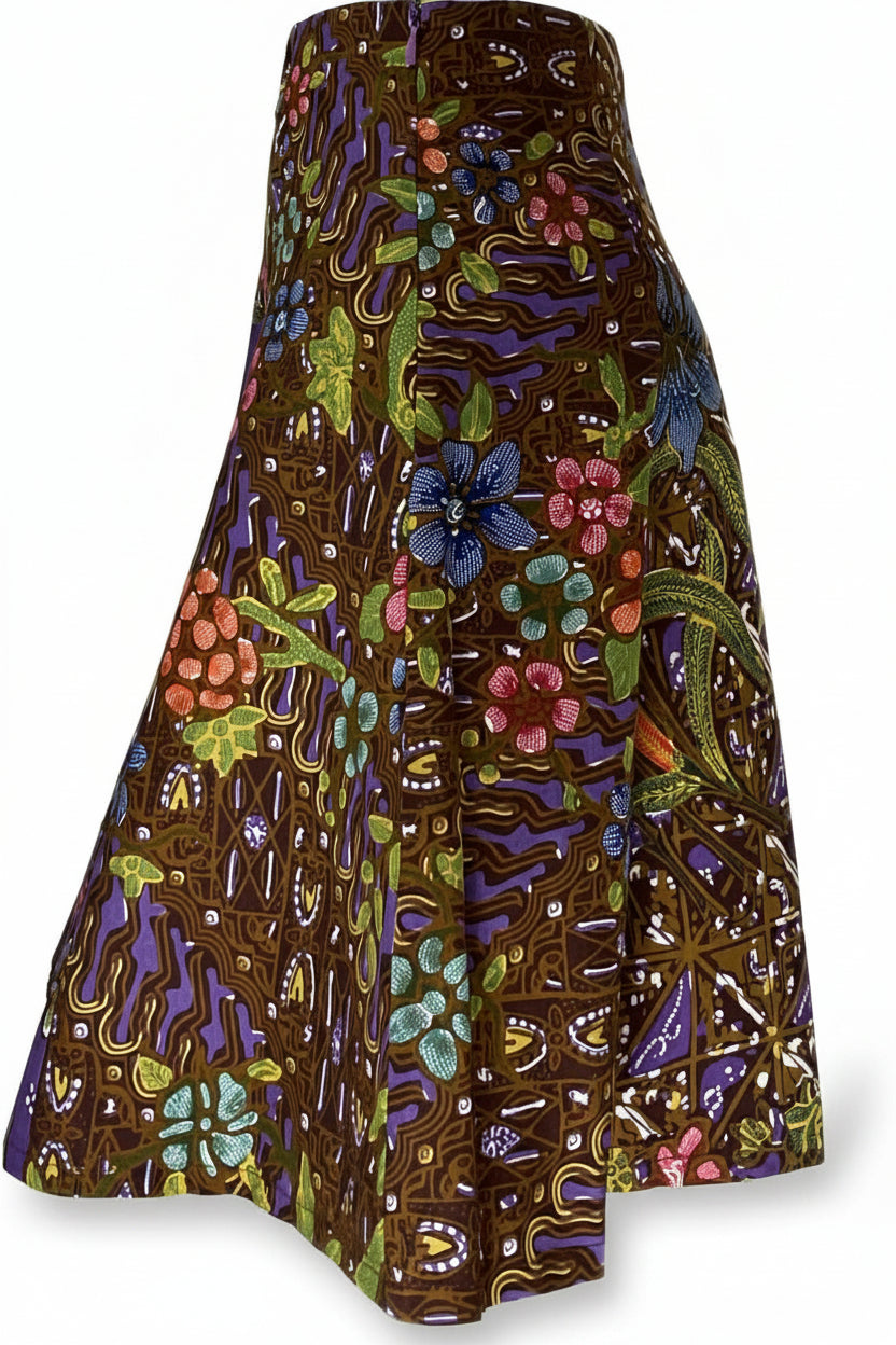 Ladies Batik Skirt LBSS-S-PURPLE-A11-10010