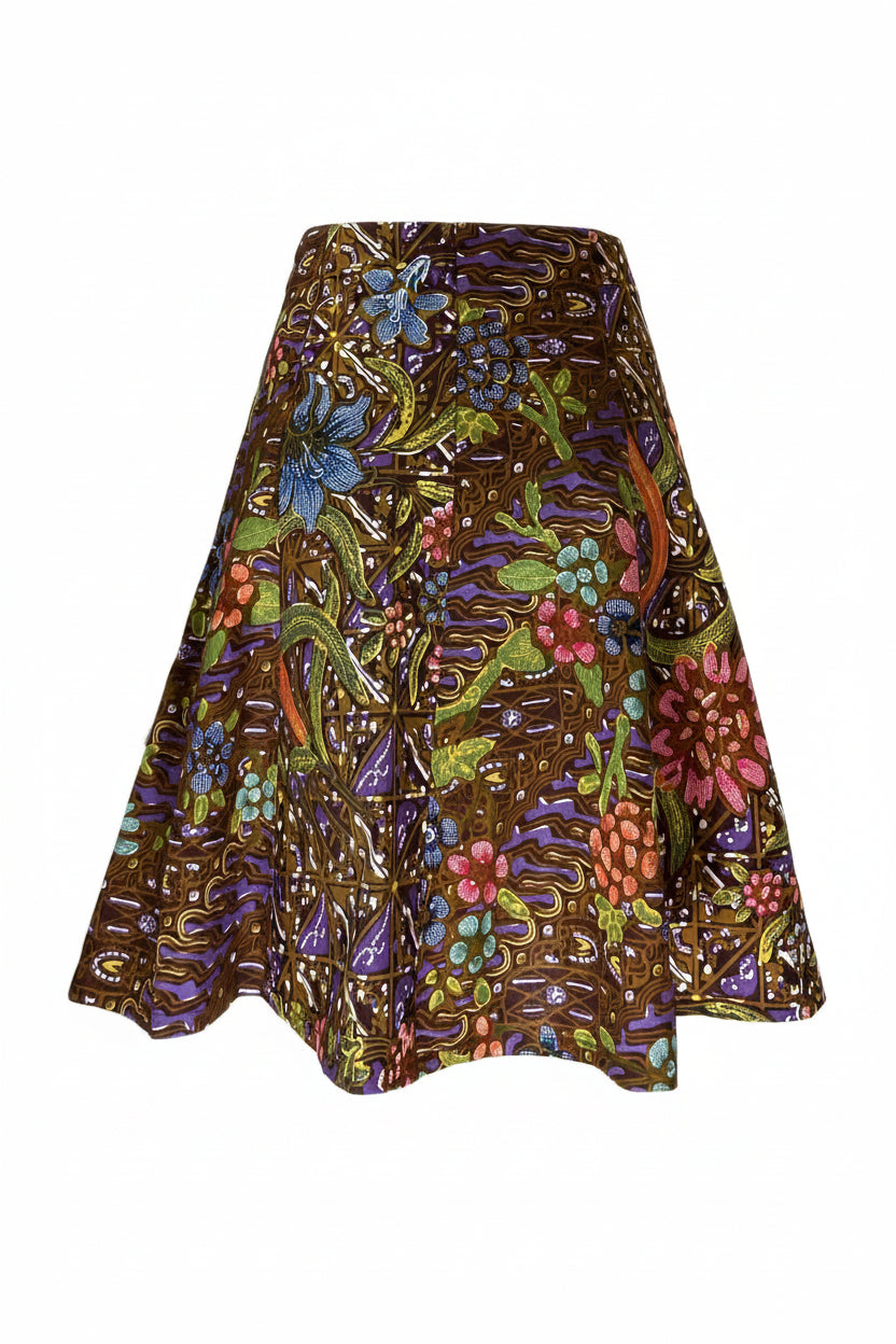 Ladies Batik Skirt LBSS-S-PURPLE-A11-10010