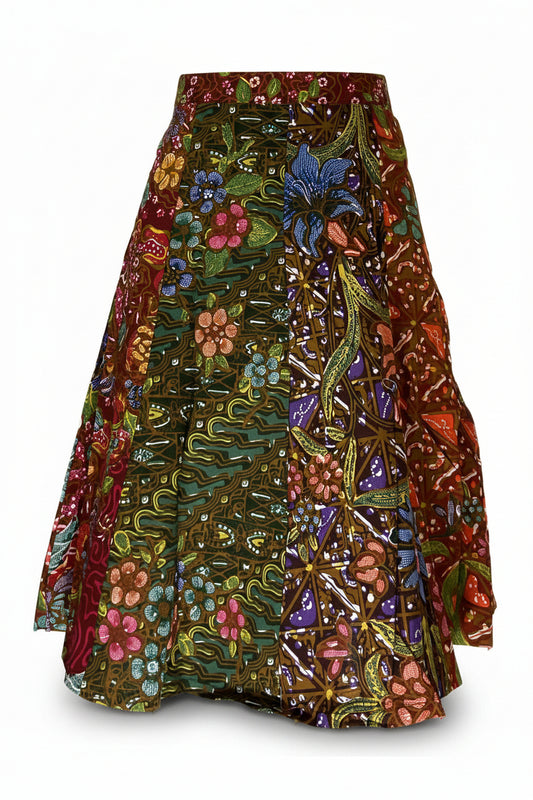 Ladies Batik Skirt LBSS-S-BROWN-A11-1006