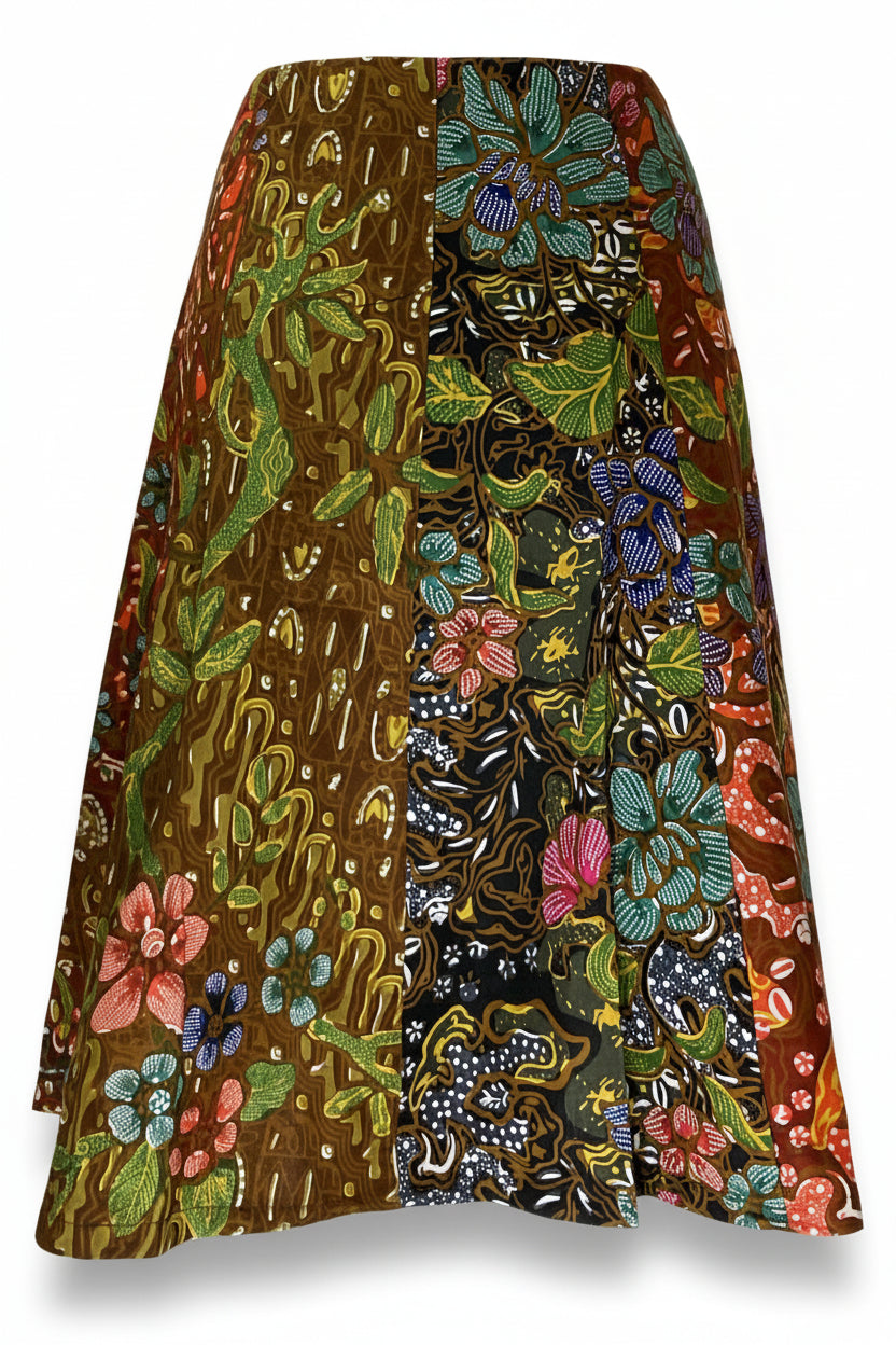 Ladies Batik Skirt LBSS-S-BROWN-A11-1006