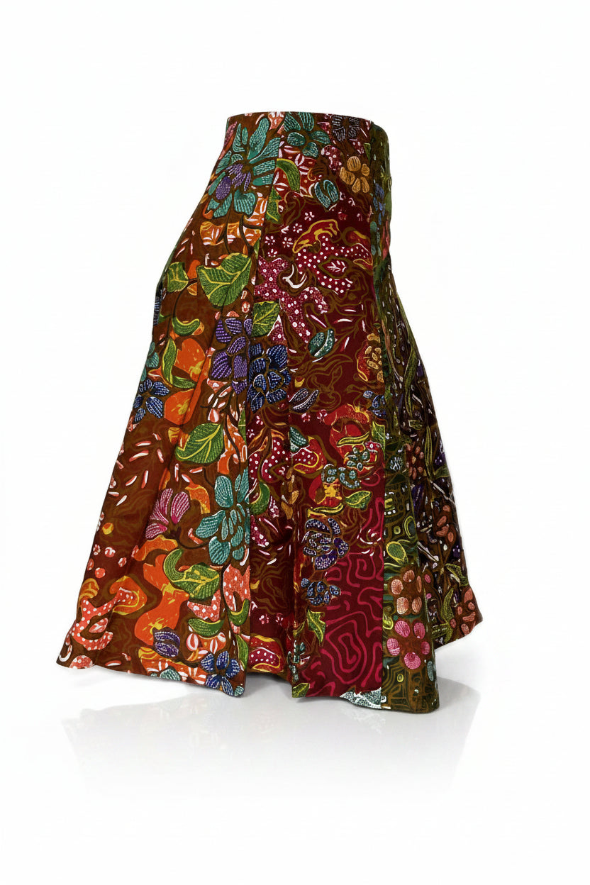 Ladies Batik Skirt LBSS-S-BROWN-A11-1006