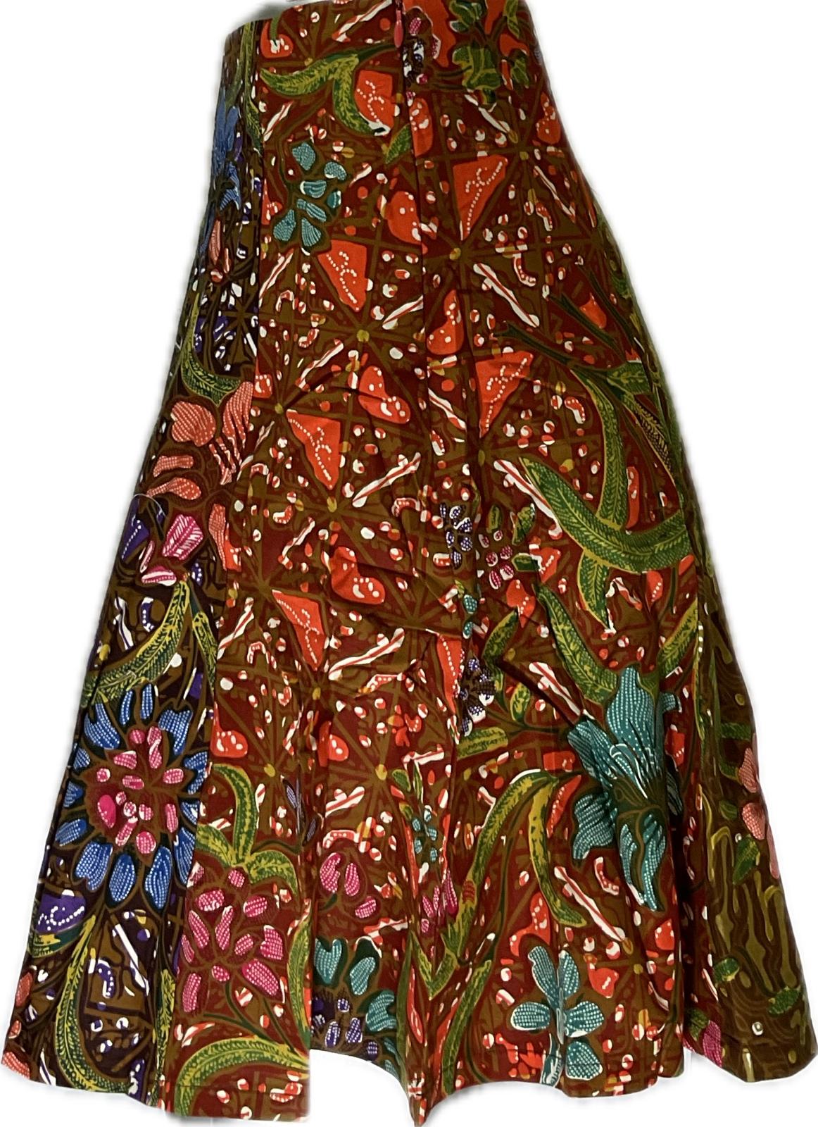 Ladies Batik Skirt LBSS-S-BROWN-A11-1006