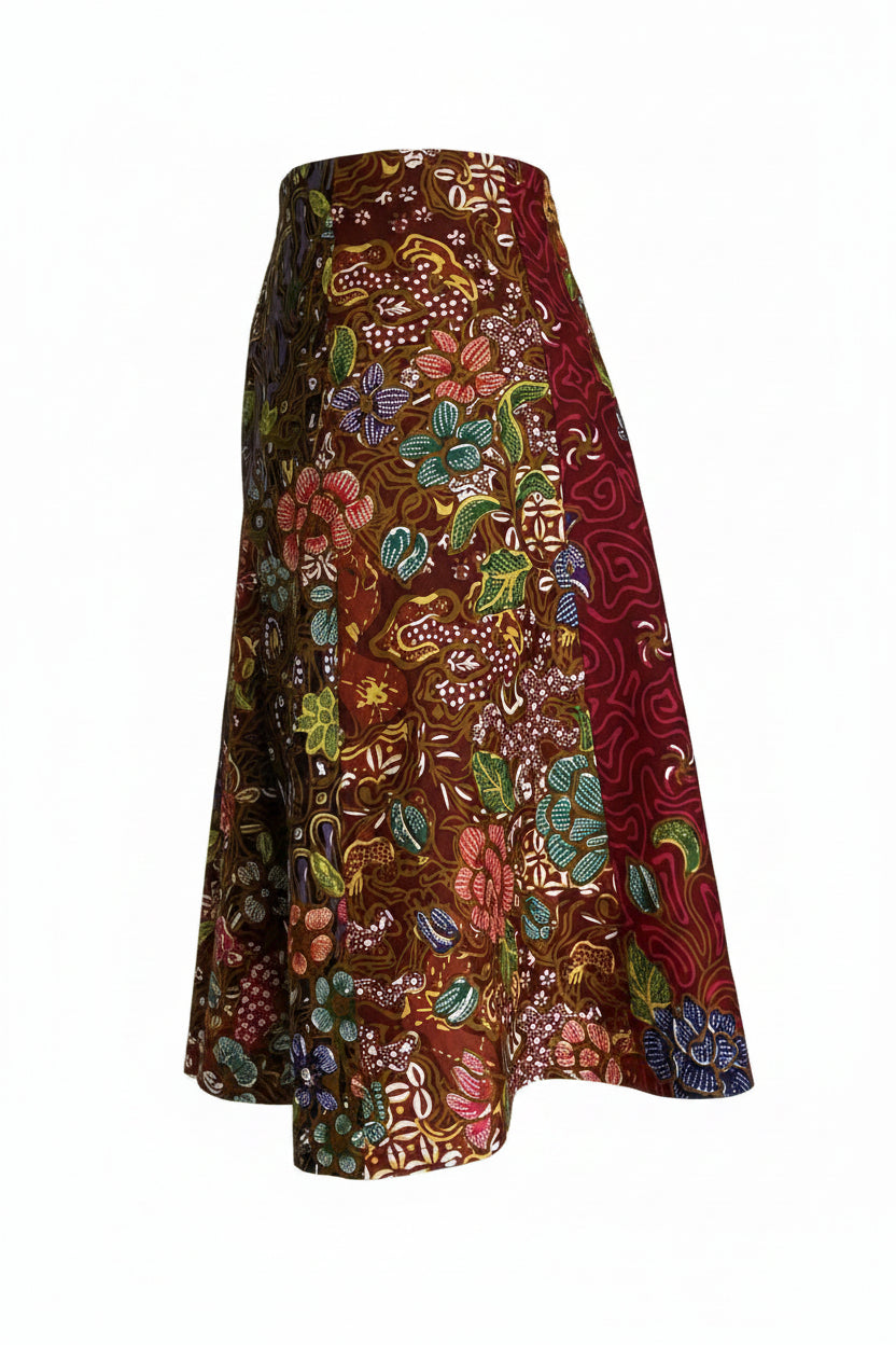 Ladies Batik Skirt LBSS-S-BROWN-A11-1007