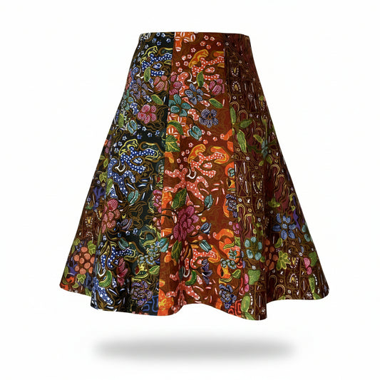 Ladies Batik Skirt LBSS-S-BROWN-A11-1007