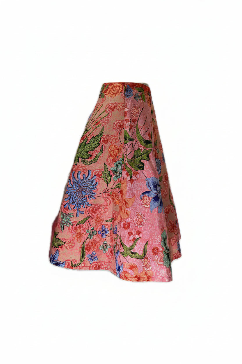 Ladies Batik Skirt LBSS-S-PEACH-A11-10013