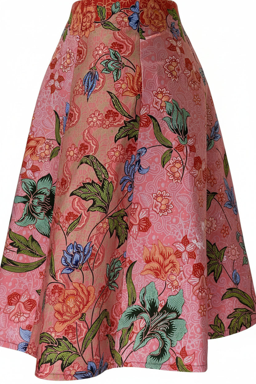 Ladies Batik Skirt LBSS-S-PEACH-A11-10013