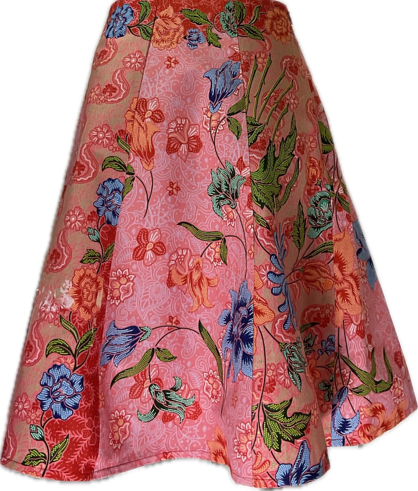 Ladies Batik Skirt LBSS-S-PEACH-A11-10013