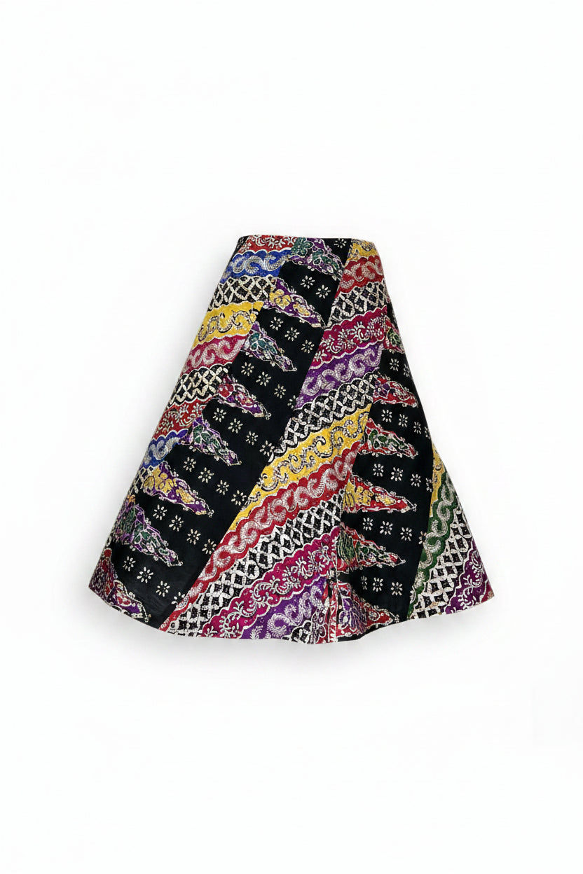 Ladies Batik Skirt LBSS-S-BLACK-A11-10015