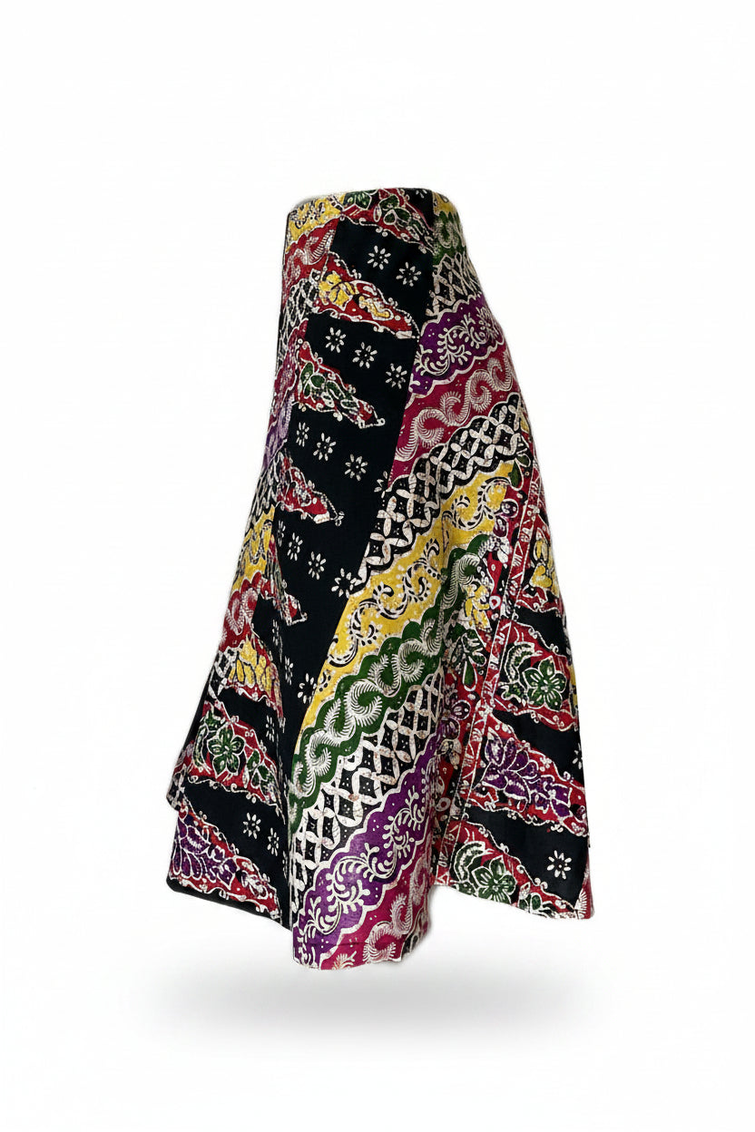 Ladies Batik Skirt LBSS-S-BLACK-A11-10015