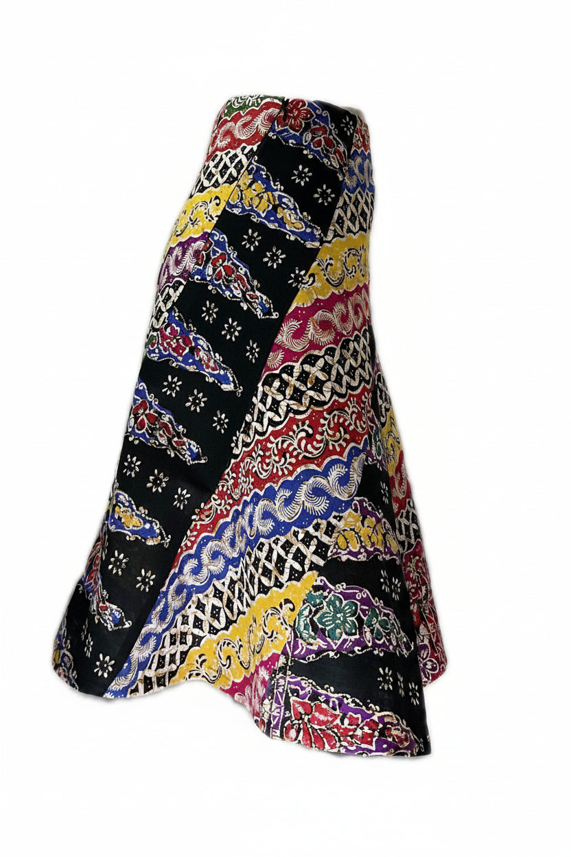 Ladies Batik Skirt LBSS-S-BLACK-A11-10015