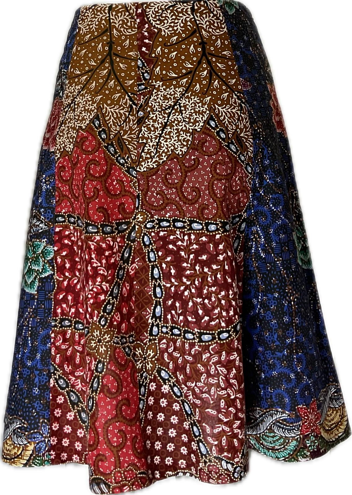 Ladies Batik Skirt LBSS-M-BROWN-A11-11002