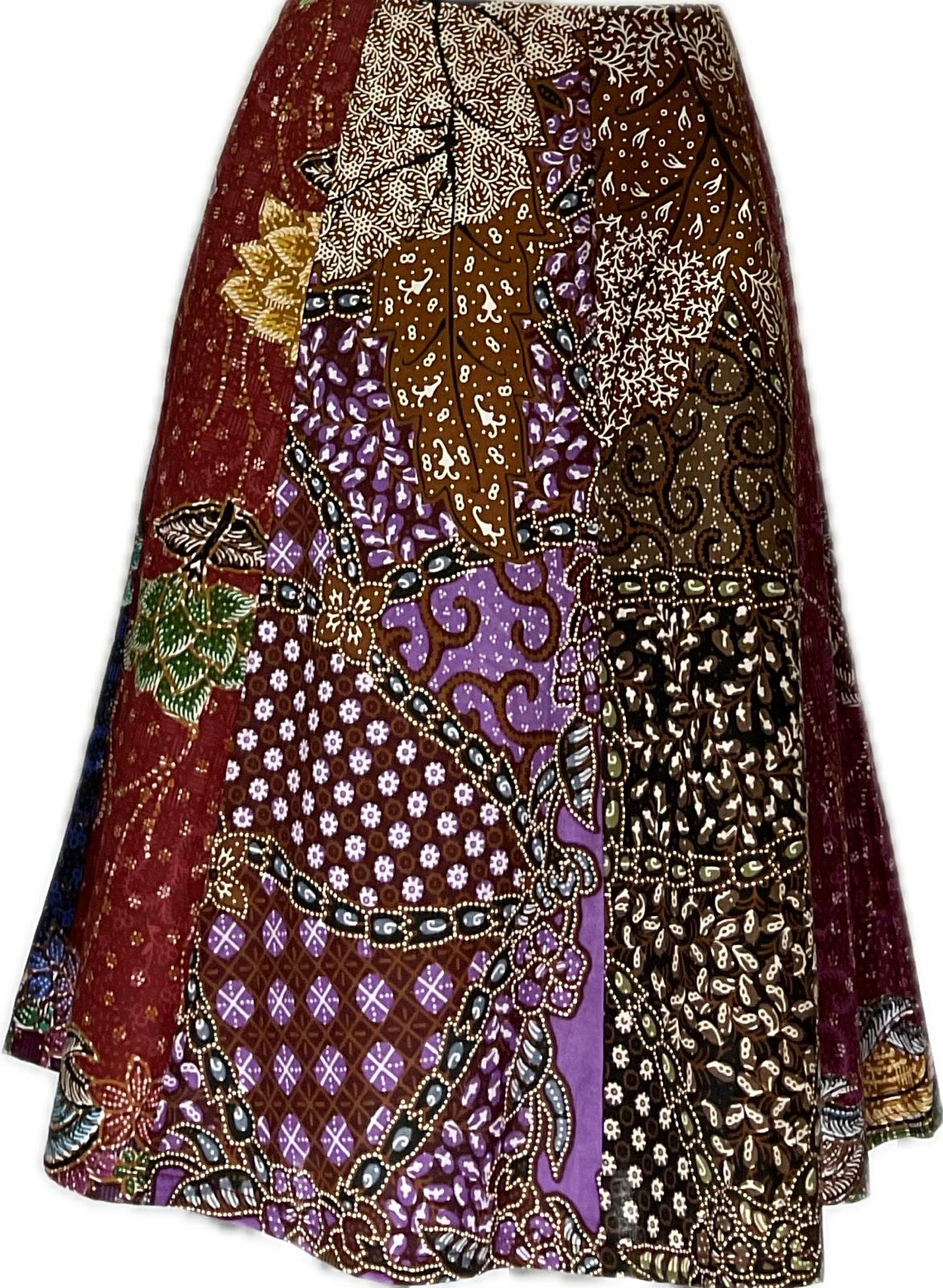 Ladies Batik Skirt LBSS-M-BROWN-A11-11002