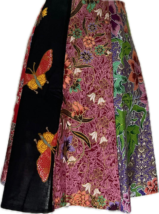 Ladies Batik Skirt LBSS-M-BLACK-A11-11008