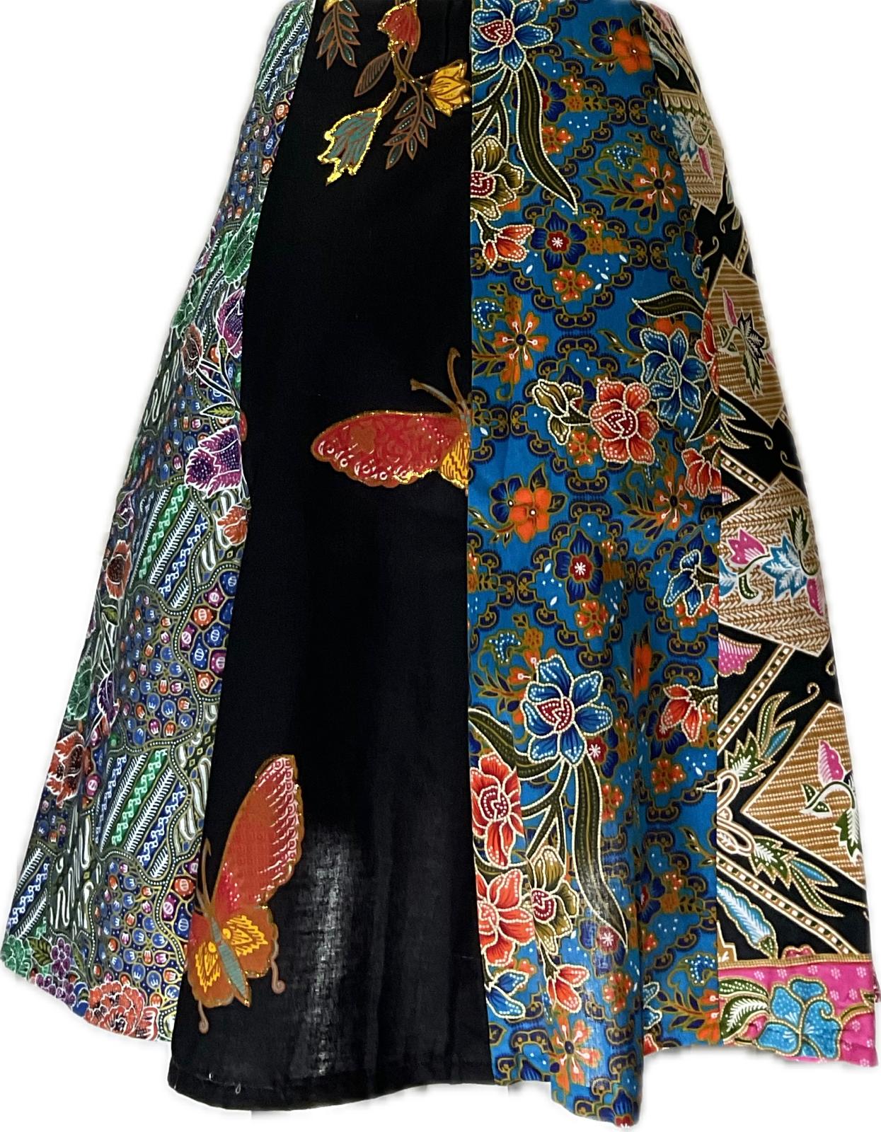 Ladies Batik Skirt LBSS-M-BLACK-A11-11008