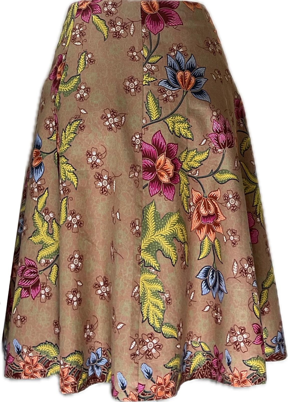Ladies Batik Skirt LBSS-L-BROWN-A11-111003