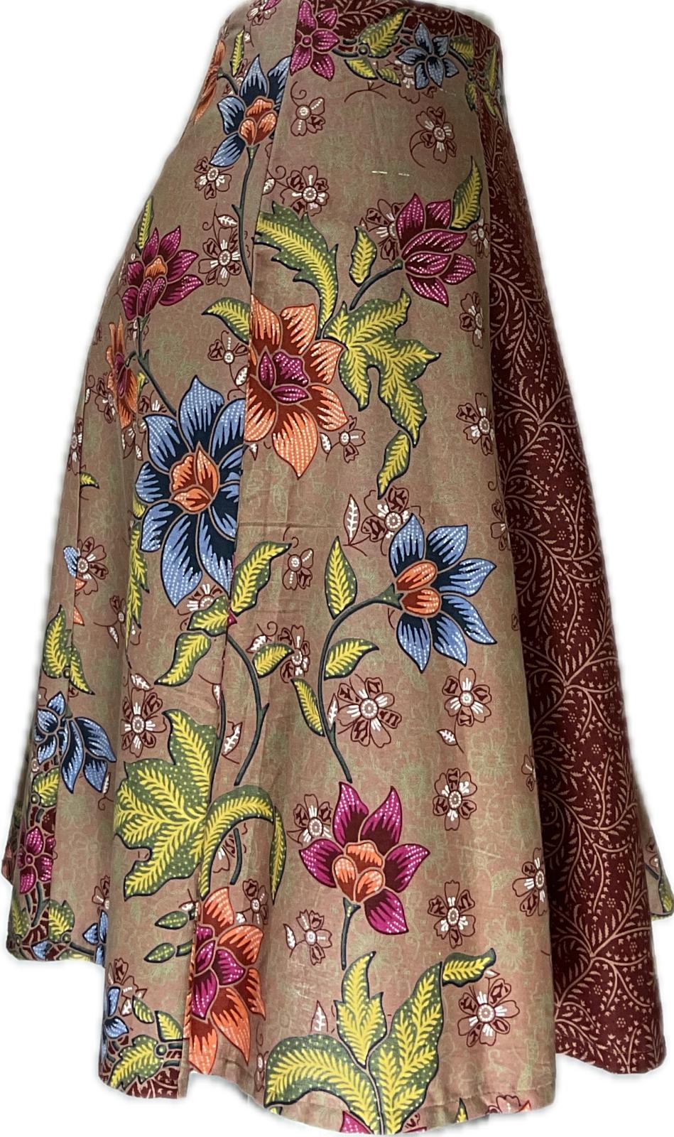 Ladies Batik Skirt LBSS-L-BROWN-A11-111003