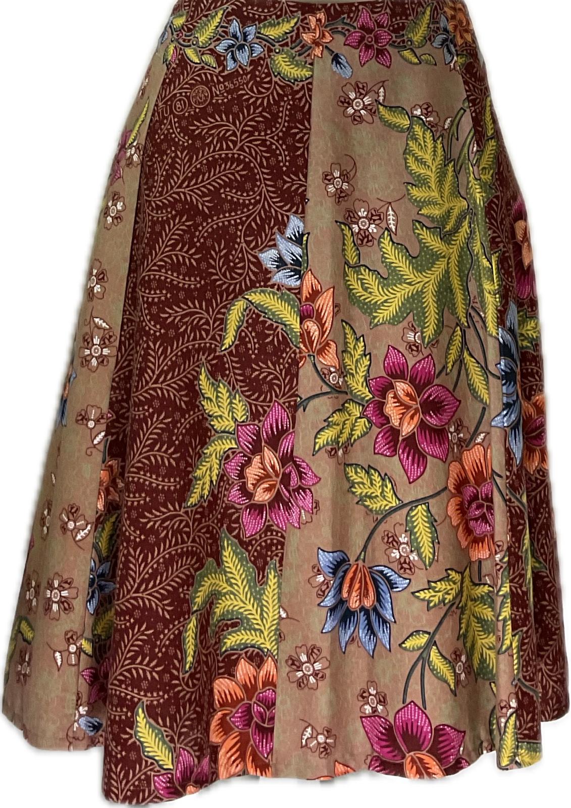 Ladies Batik Skirt LBSS-L-BROWN-A11-111003