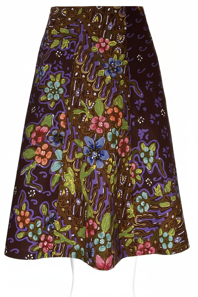 Ladies Batik Skirt LBSS-L-PURPLE-A11-111005