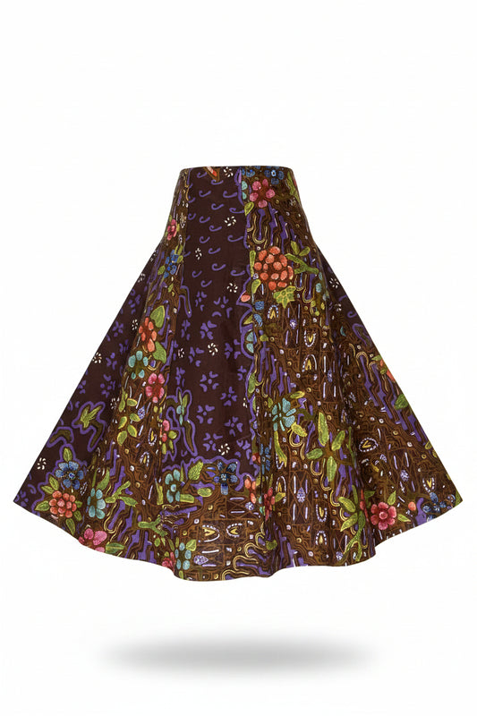 Ladies Batik Skirt LBSS-L-PURPLE-A11-111005
