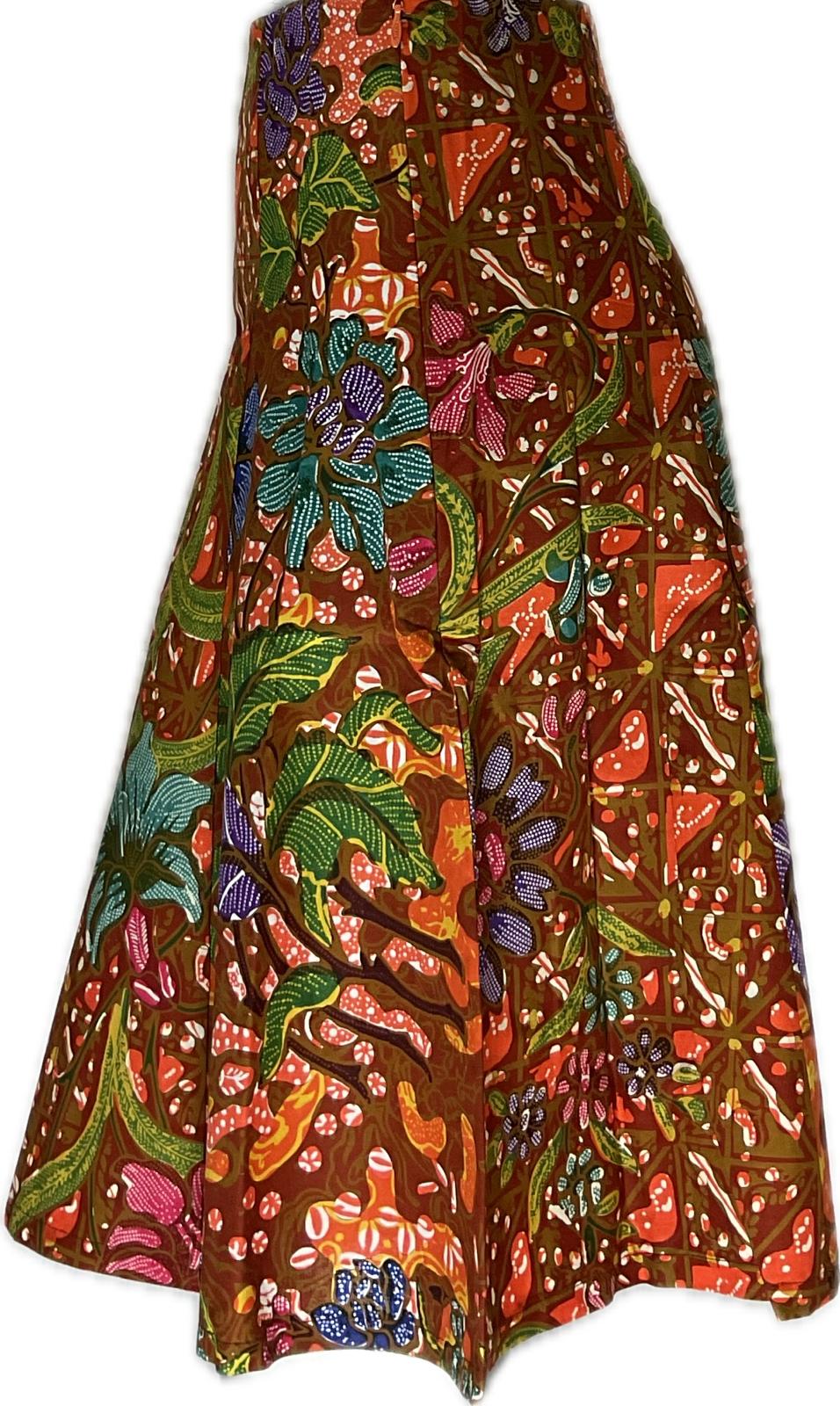 Ladies Batik Skirt LBSS-L-ORANGE-A11-1110010