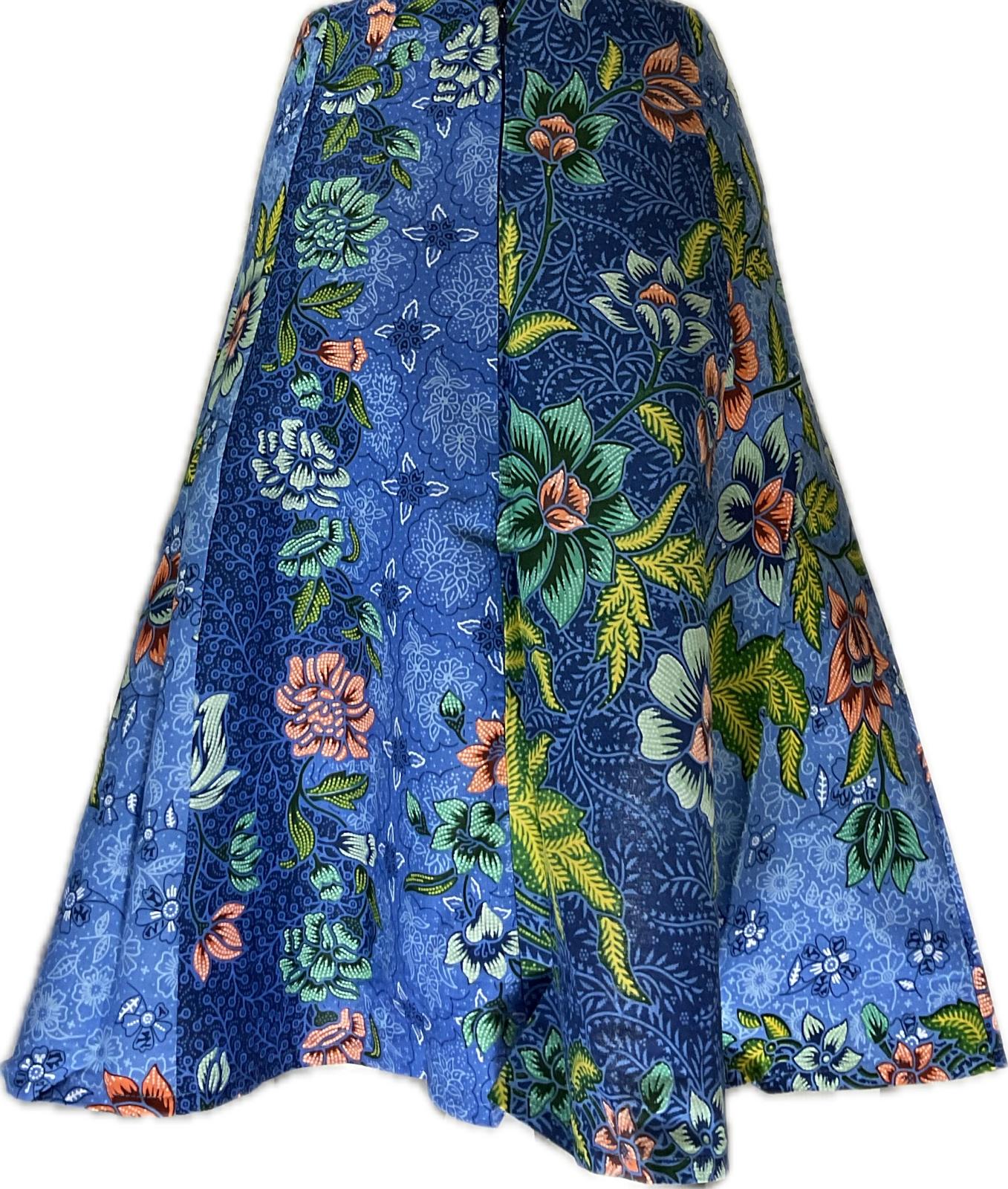 Ladies Batik Skirt LBSS-L-BLUE-A11-1110012