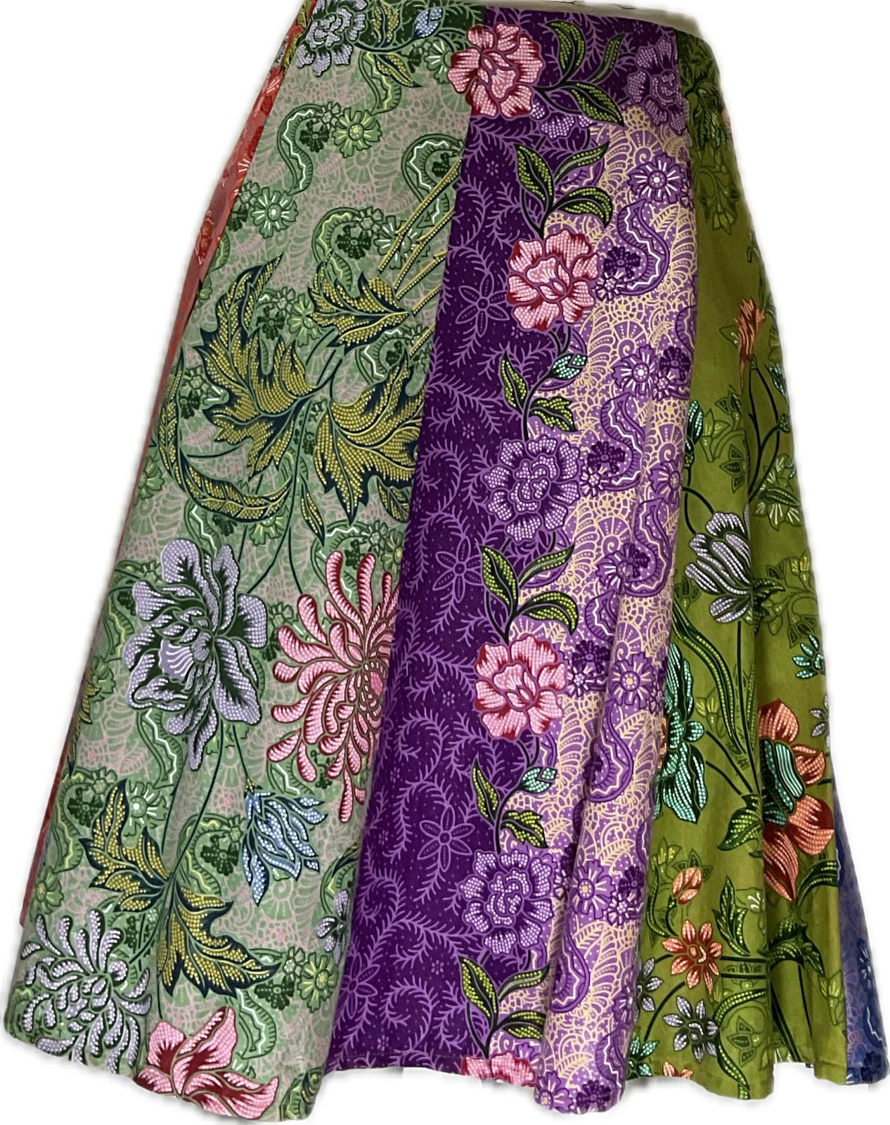 Ladies Batik Skirt LBSS-XXXL-GREEN-A11-111111001