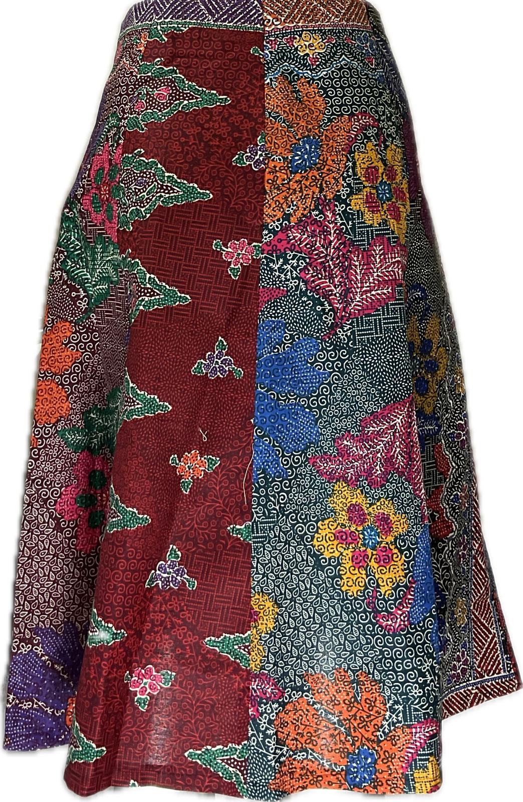 Ladies Batik Skirt LBSS-M-MAROON-A11-110010