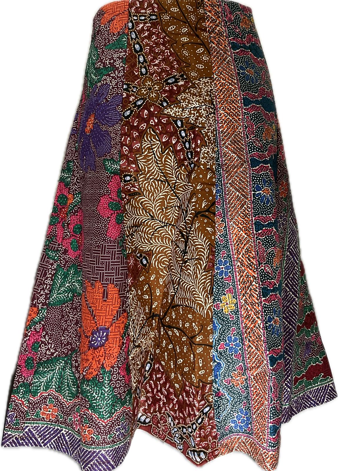 Ladies Batik Skirt LBSS-M-BROWN-A11-110011