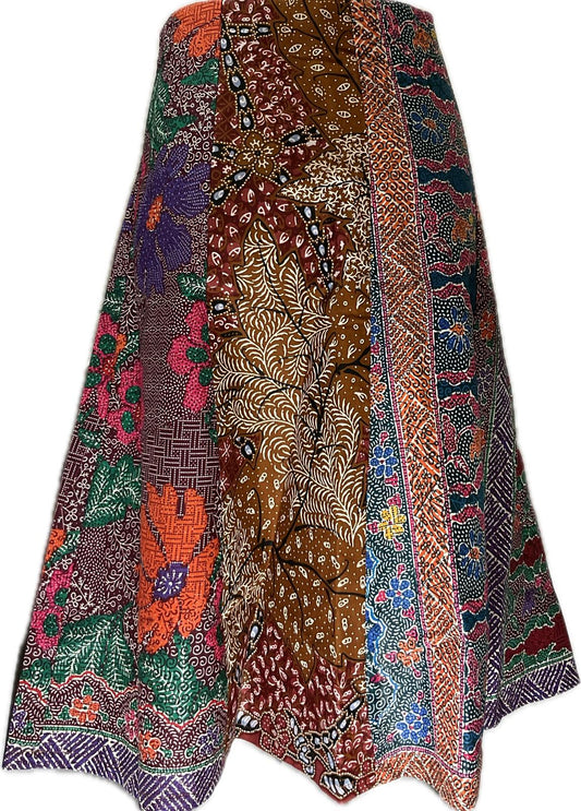 Ladies Batik Skirt LBSS-M-BROWN-A11-110011