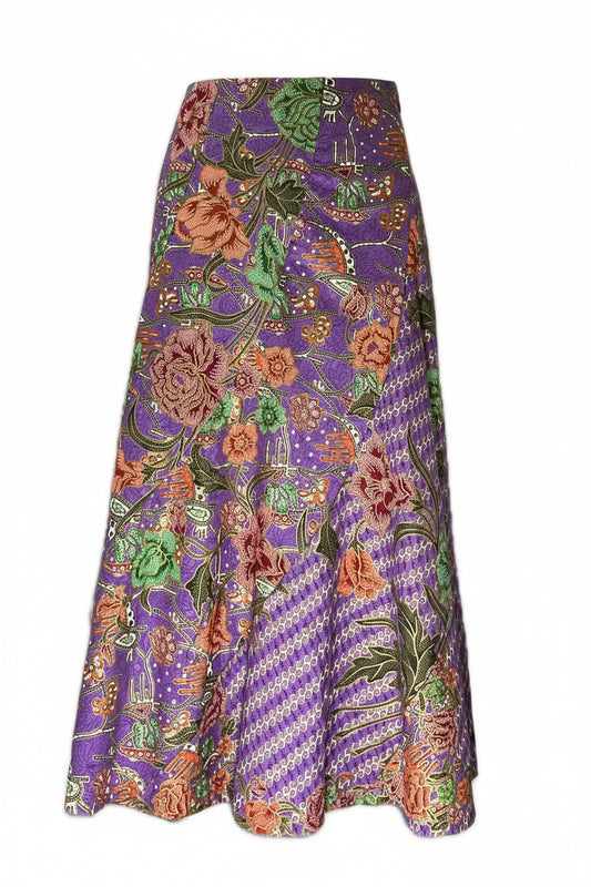 Ladies Batik Skirt LBLS-XL-PURPLE-A12-1111001