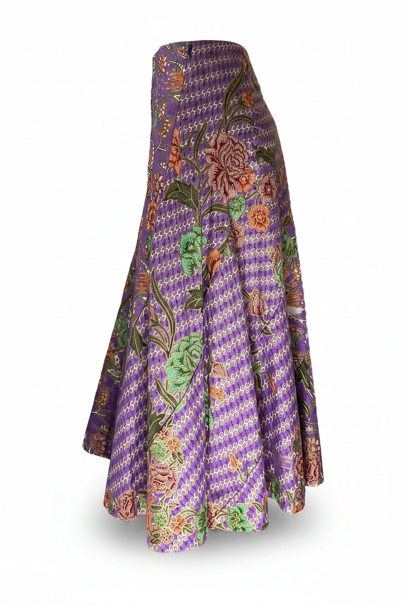 Ladies Batik Skirt LBLS-XL-PURPLE-A12-1111001