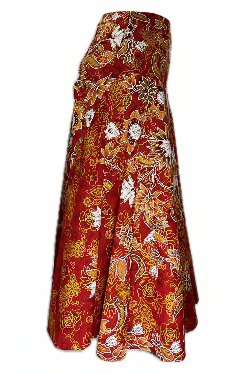 Ladies Batik Skirt LBLS-S-RED-A12-1001