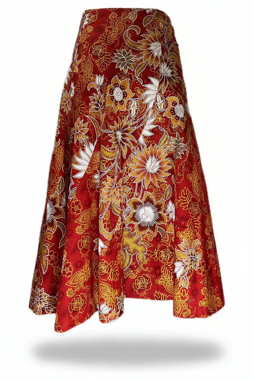 Ladies Batik Skirt LBLS-S-RED-A12-1001