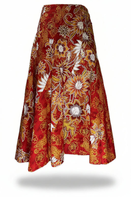Ladies Batik Skirt LBLS-S-RED-A12-1001