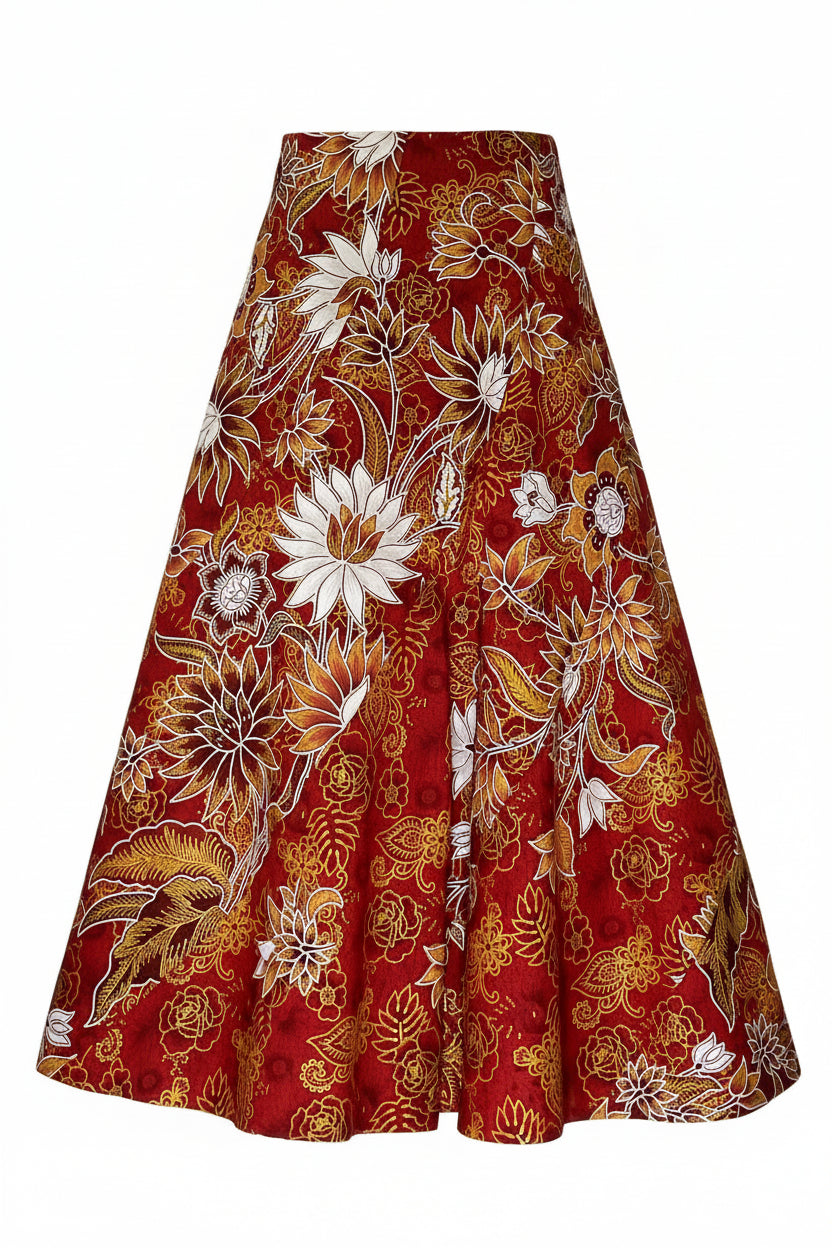 Ladies Batik Skirt LBLS-S-RED-A12-1001
