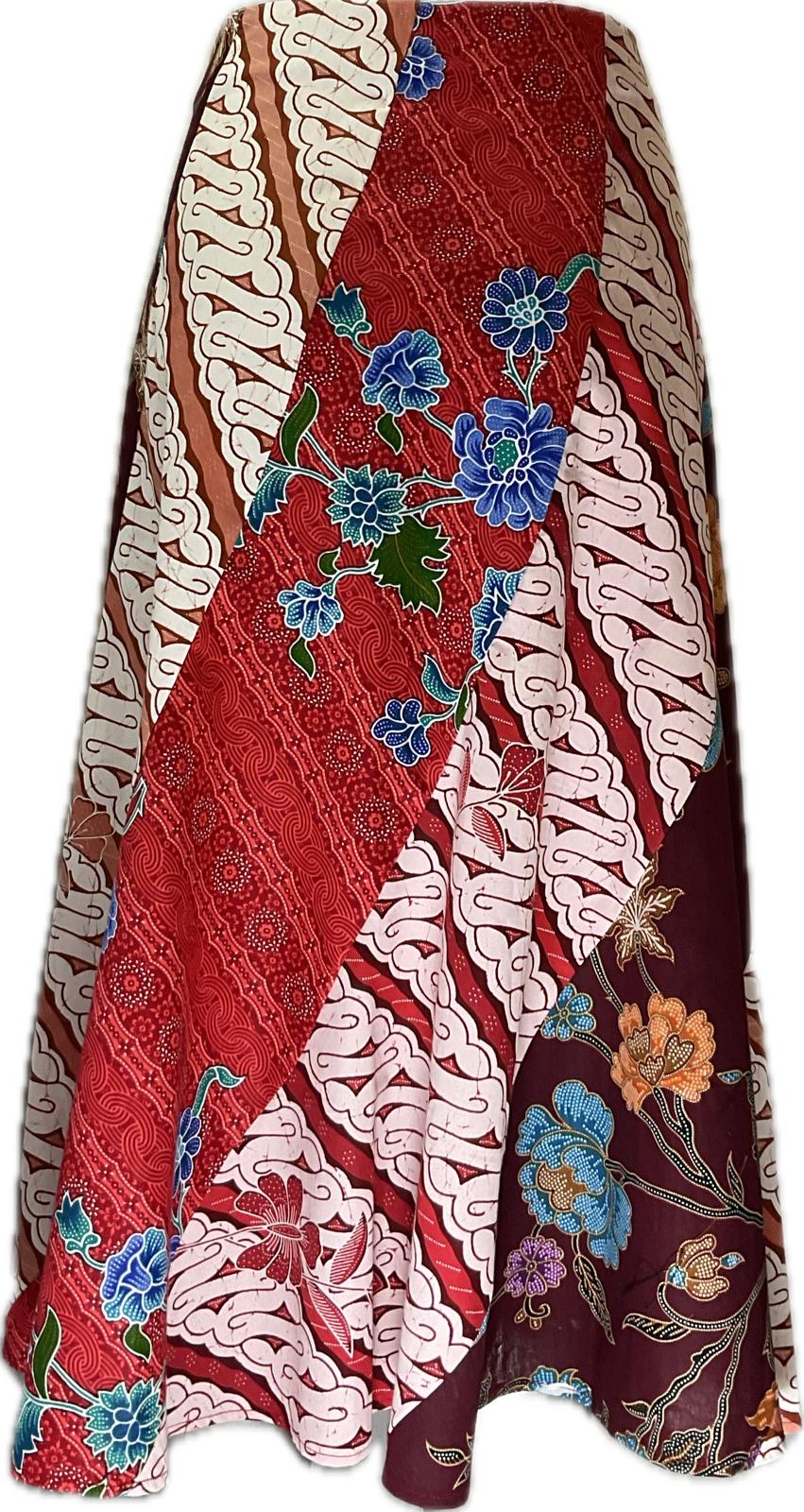 Ladies Batik Skirt LBLS-M-RED-A12-11002