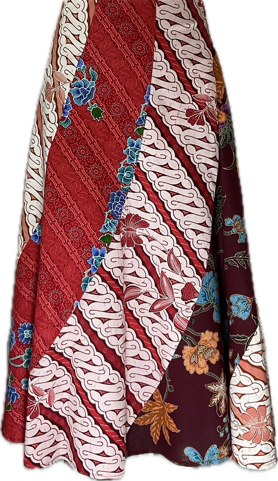 Ladies Batik Skirt LBLS-M-RED-A12-11002