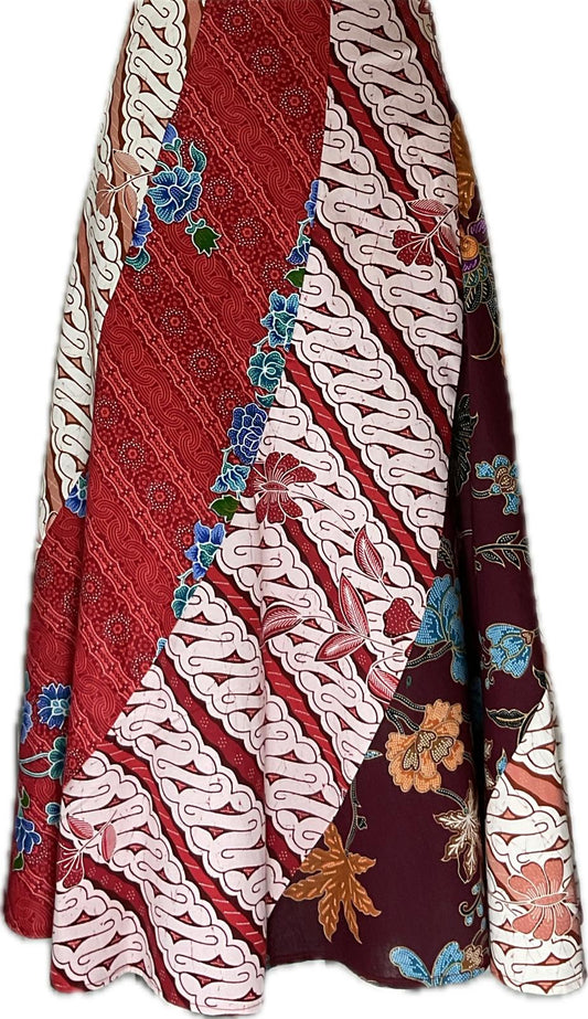 Ladies Batik Skirt LBLS-M-RED-A12-11002