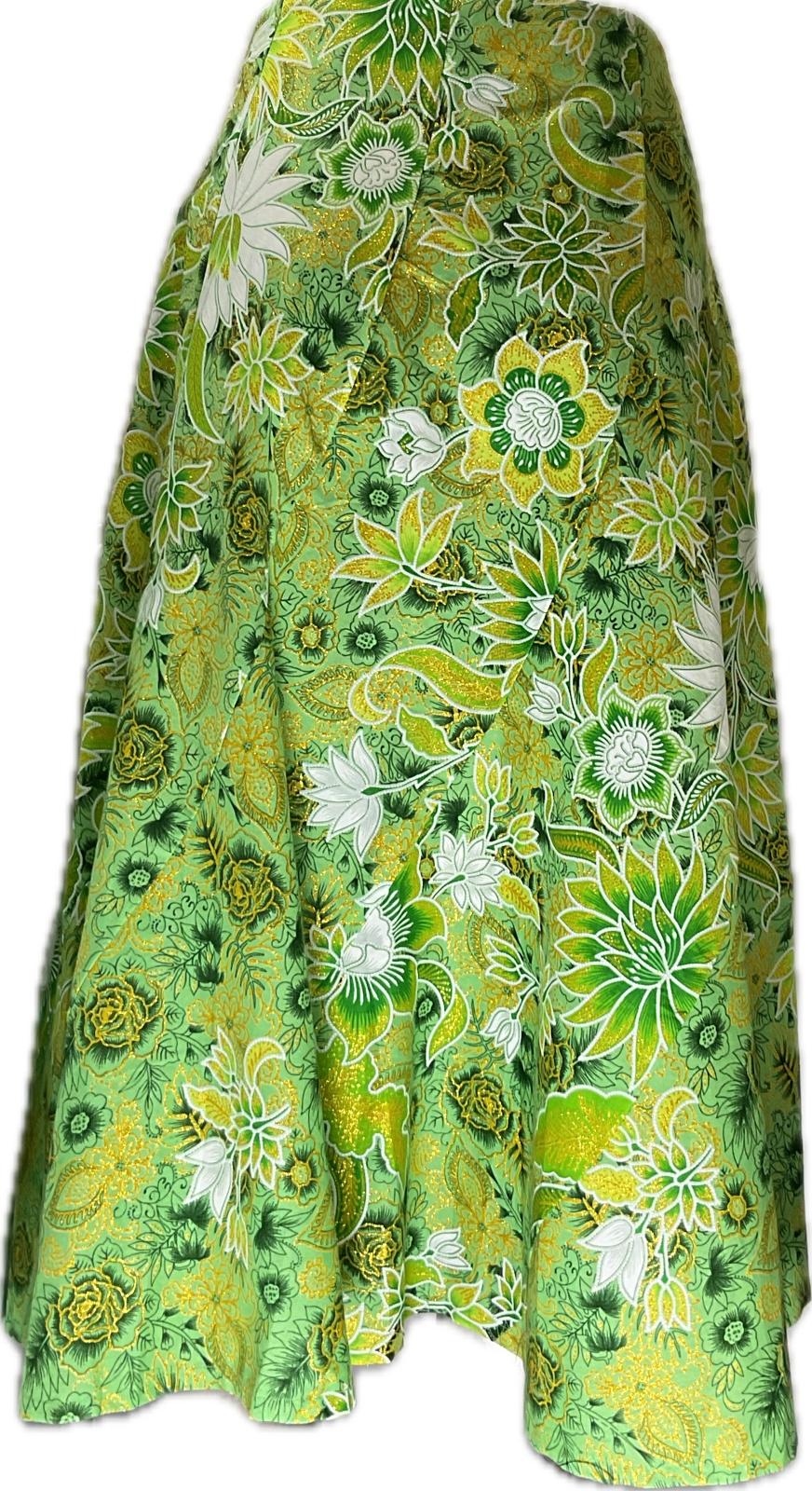 Ladies Batik Skirt LBLS-L-GREEN-A12-111001