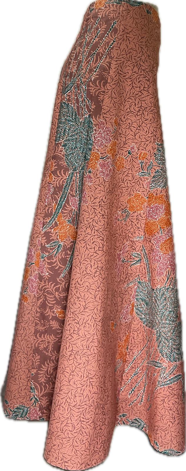 Ladies Batik Skirt LBLS-M-ORANGE-A13-11002