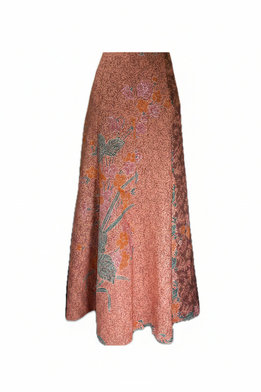 Ladies Batik Skirt LBLS-M-ORANGE-A13-11002
